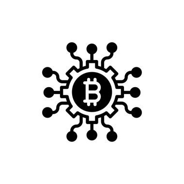 Mechanics of Bitcoin icon in vector. Logotype