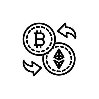 Crypto to Ethereum icon in vector. Logotype