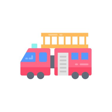 İtfaiye aracı simgesi vektörde. Logotype