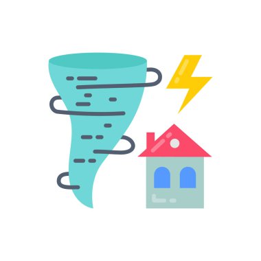 Tornado simgesi vektörde. Logotype