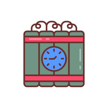 Bomba Tehdit ikonu vektör olarak. Logotype