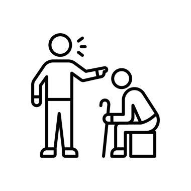 Vektör olarak Yaşlı Tacizi simgesi. Logotype