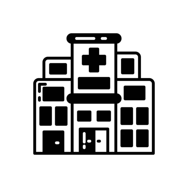 Icona Dell Ospedale Nel Vettore Logotipo — Vettoriale Stock