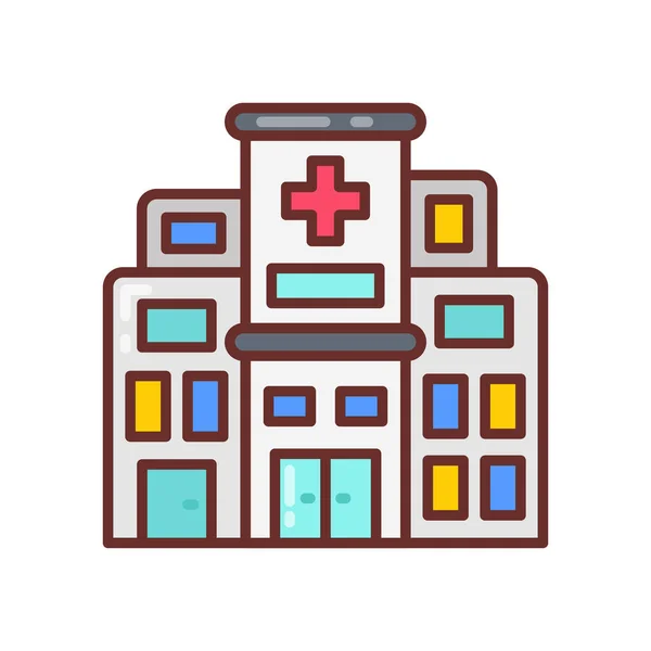 Icono Del Hospital Vector Logotipo — Vector de stock