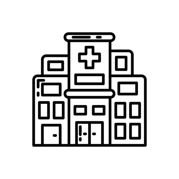 Icono Del Hospital Vector Logotipo — Vector de stock