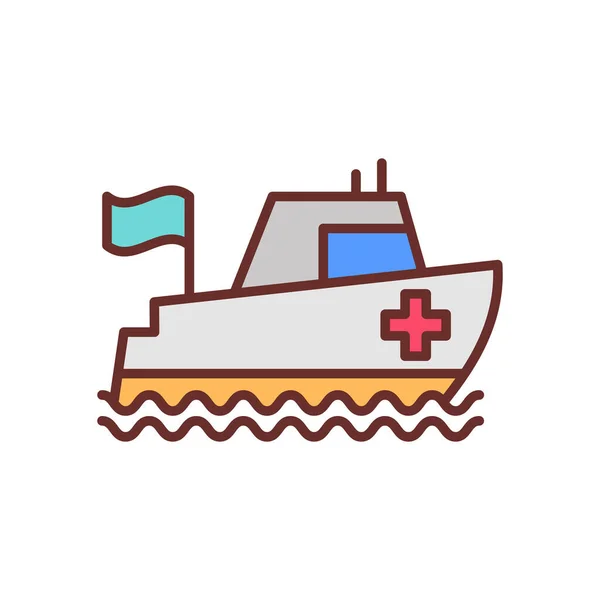 Recue Boat Icon Vector Логотип — стоковый вектор