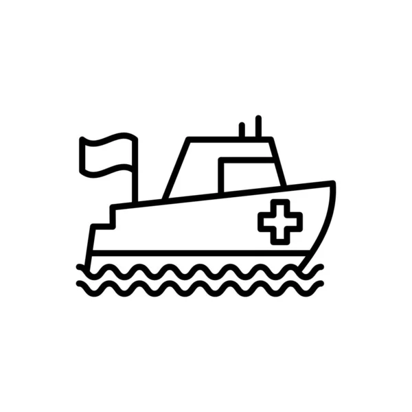 Rescue Boat Icon Vector Logotype — Stock Vector