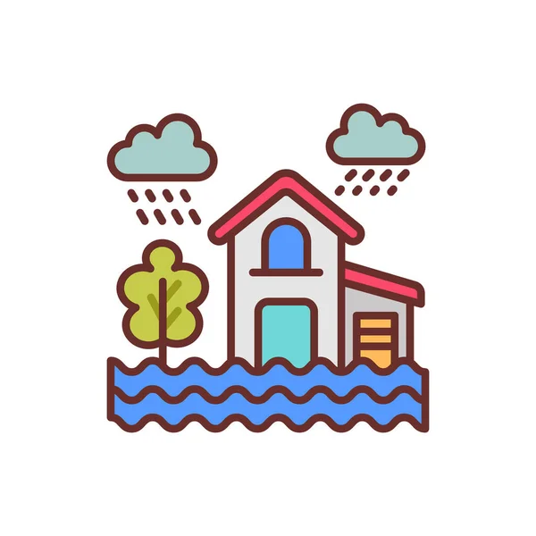 Значок Потопа Векторе Логотип — стоковый вектор