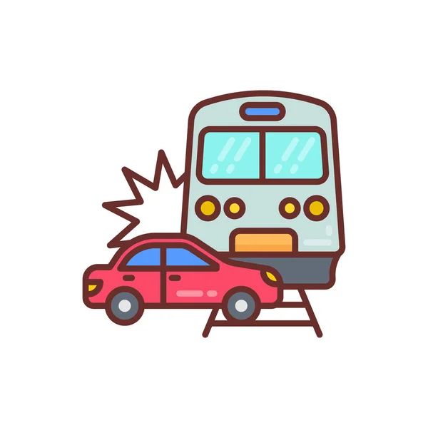 Train Accident Icon Vector Logotype — Stock Vector