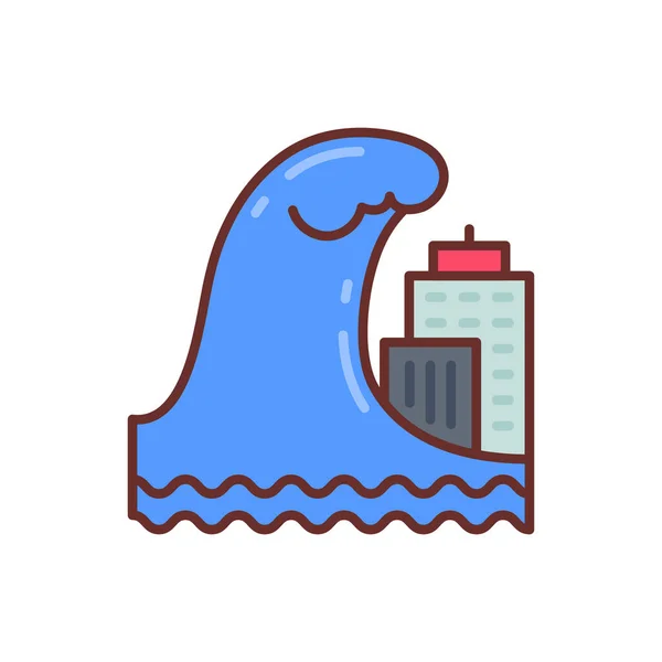 Ikona Tsunami Wektorem Identyfikator — Wektor stockowy