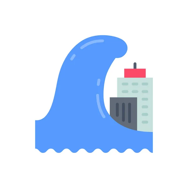 Tsunami Ikonen Vektor Logotyp — Stock vektor