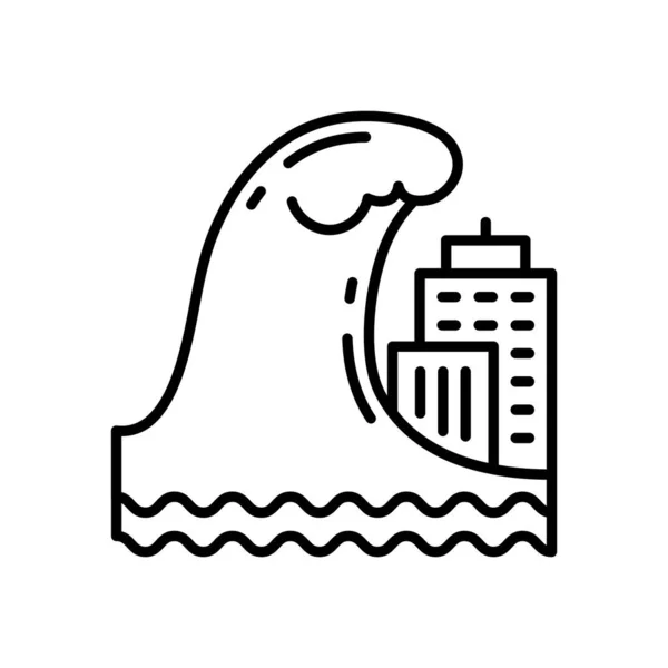 Ícone Tsunami Vetor Logotipo — Vetor de Stock