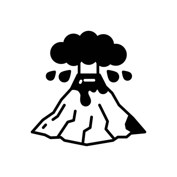 Vulkanutbrott Ikonen Vektor Logotyp — Stock vektor