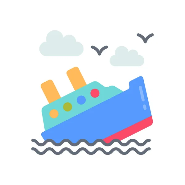 Εικονίδιο Ατυχήματος Πλοίου Διάνυσμα Λογότυπο — Διανυσματικό Αρχείο