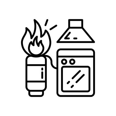Gaz Ateşi simgesi vektörde. Logotype