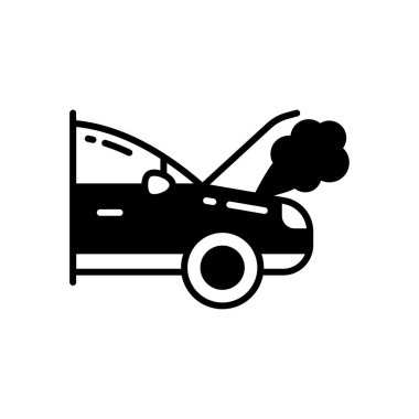 Duman Hasar simgesi vektörde. Logotype