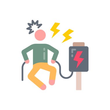 Elektrik Şoku simgesi vektörde. Logotype