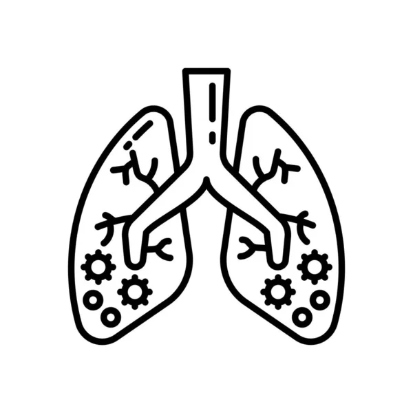 Ícone Pneumonia Vetor Logotipo —  Vetores de Stock