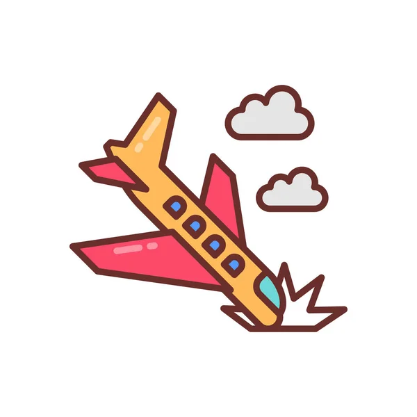 Airplane Accidents Icon Vector Logotype — Stock Vector