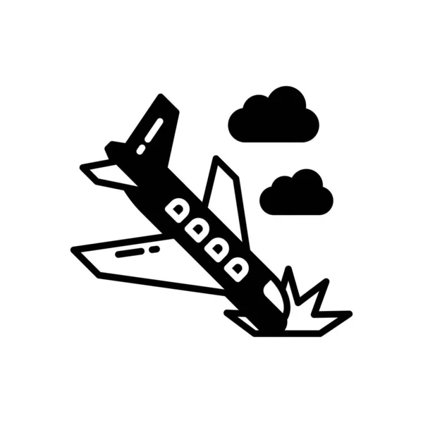 Icono Accidentes Avión Vector Logotipo — Vector de stock