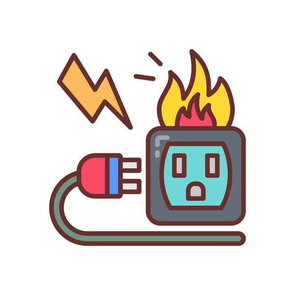 Elektryczna Ikona Ognia Wektorem Identyfikator — Wektor stockowy