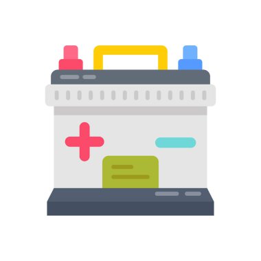 Batarya simgesi vektörde. Logotype