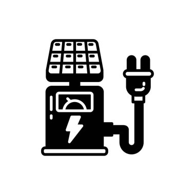Şarj İstasyonu simgesi vektörde. Logotype