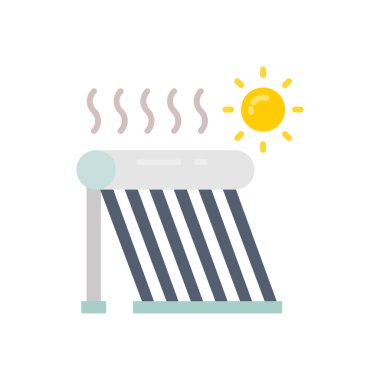Vektör olarak Solar Water Isıtıcı simgesi. Logotype