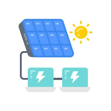 Dizüstü bilgisayar güneş enerjisi ikonu vektör olarak yükleniyor. Logotype