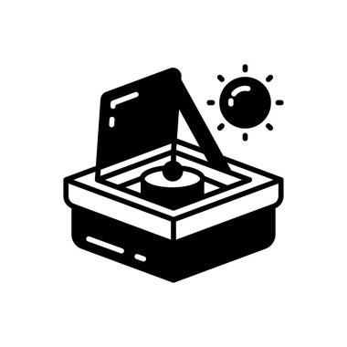 Vektör olarak Solar Oven simgesi. Logotype