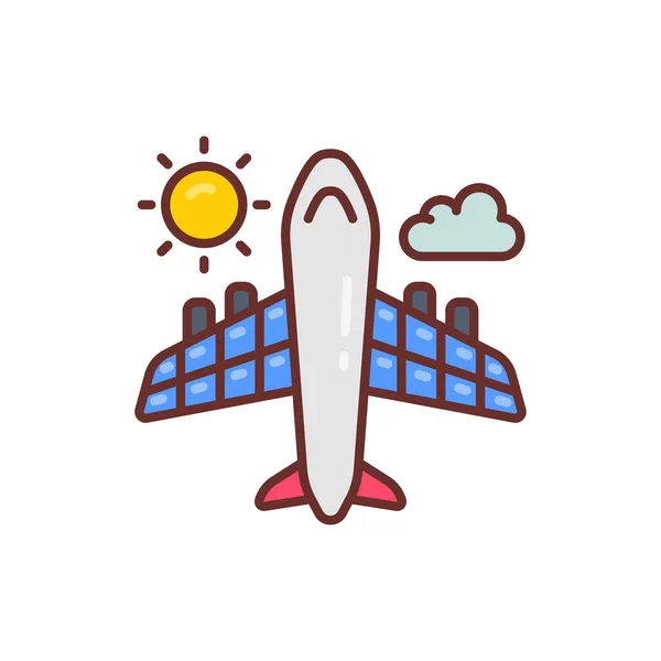 Solarflugzeug Symbol Vektor Logotyp — Stockvektor