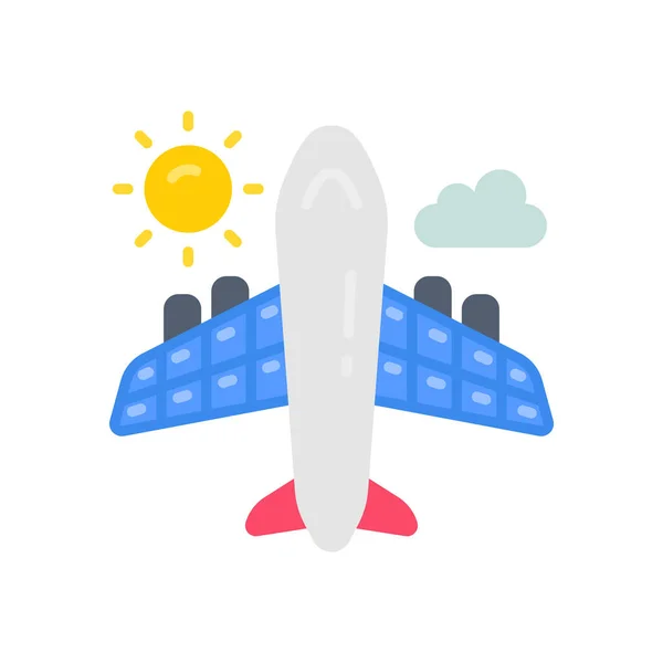 Solarflugzeug Symbol Vektor Logotyp — Stockvektor