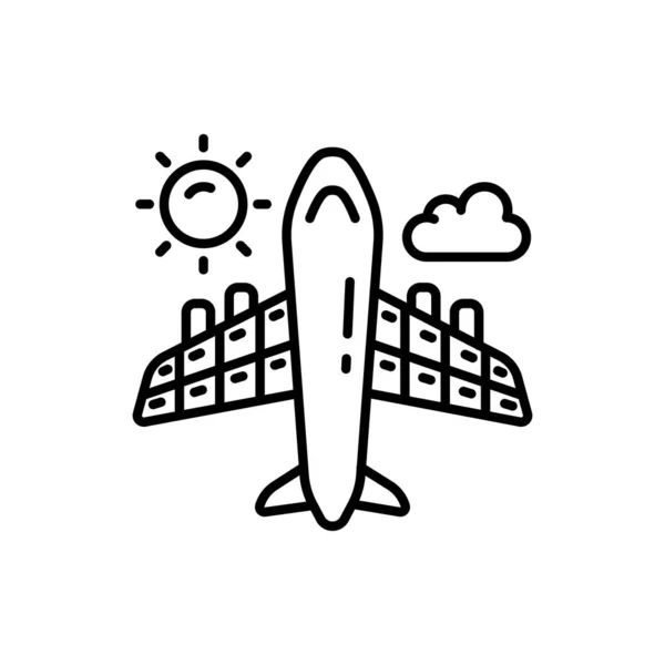 Ikona Samolotów Słonecznych Wektorem Identyfikator — Wektor stockowy