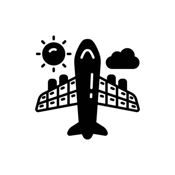 Icône Avion Solaire Dans Vecteur Logotype — Image vectorielle