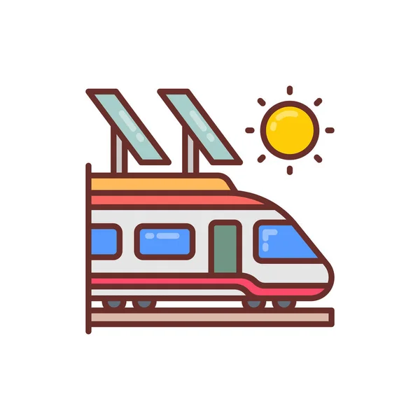 Icono Del Tren Solar Vector Logotipo — Archivo Imágenes Vectoriales