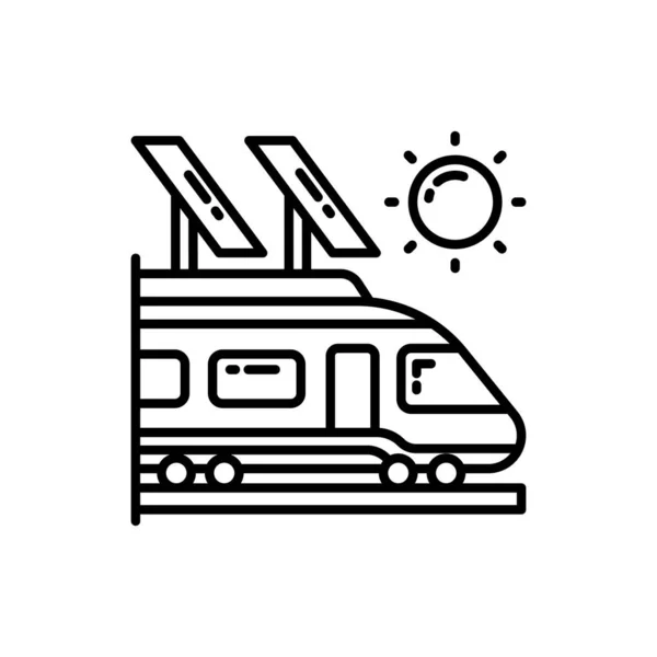 太阳能火车图标在矢量 标识类型 — 图库矢量图片