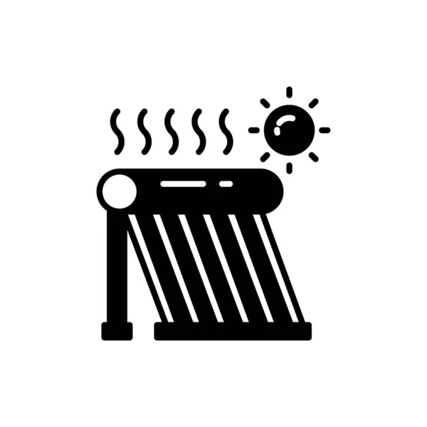 Solar Water Heater Icona Nel Vettore Logotipo — Vettoriale Stock