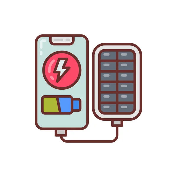 Mobile Solar Charging Symbol Vektor Logotyp — Stockvektor