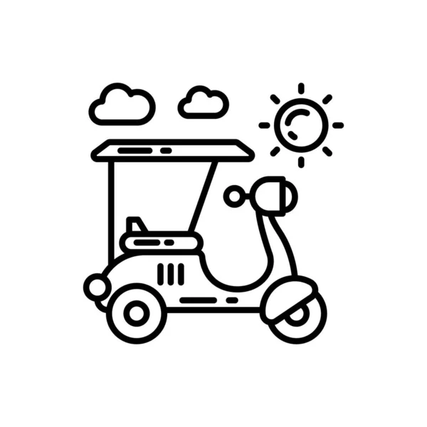 Vektör Olarak Güneş Scooter Simgesi Logotype — Stok Vektör