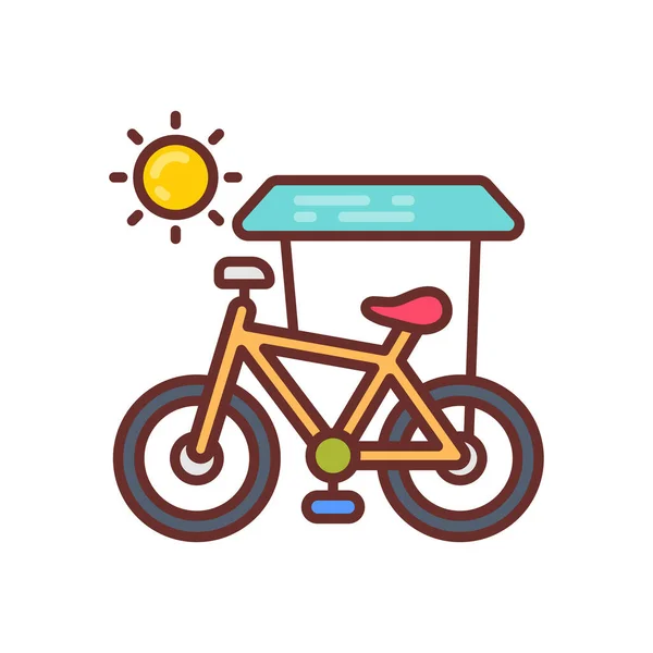 Ícone Bicicleta Solar Vetor Logotipo — Vetor de Stock