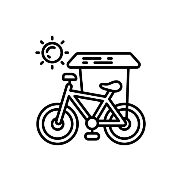 Icono Bicicleta Solar Vector Logotipo — Archivo Imágenes Vectoriales