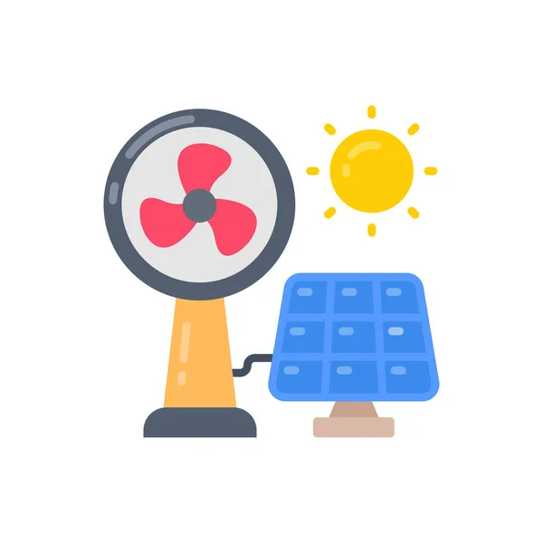 Vektör Olarak Solar Fan Simgesi Logotype — Stok Vektör