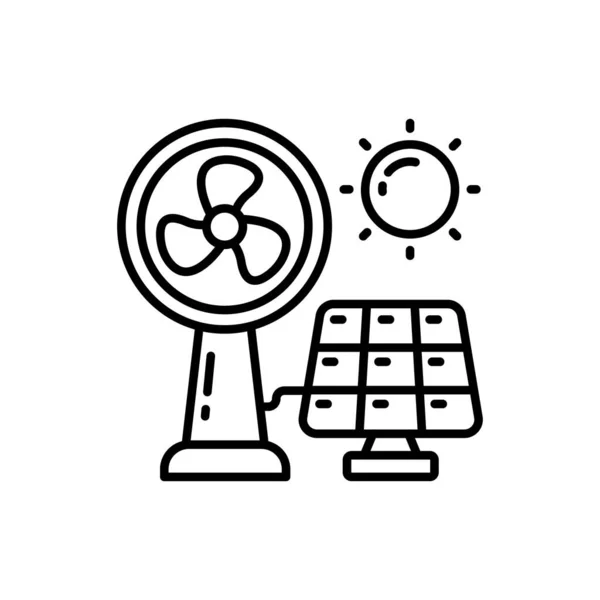 Icono Del Ventilador Solar Vector Logotipo — Archivo Imágenes Vectoriales