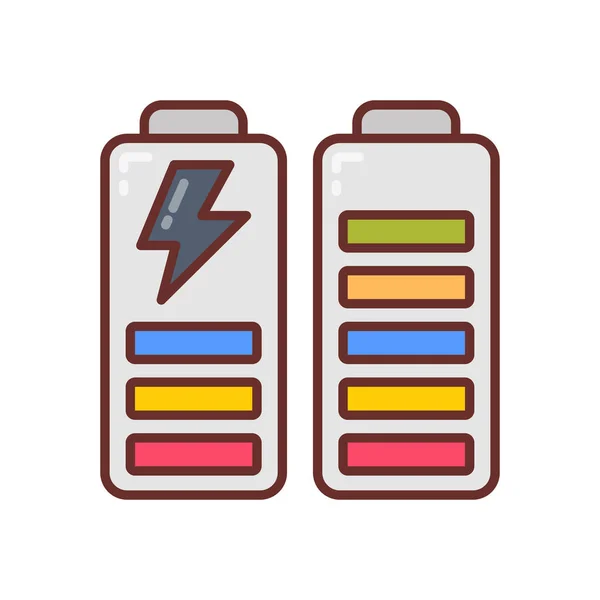 Ícone Bateria Recarregável Vetor Logotipo — Vetor de Stock
