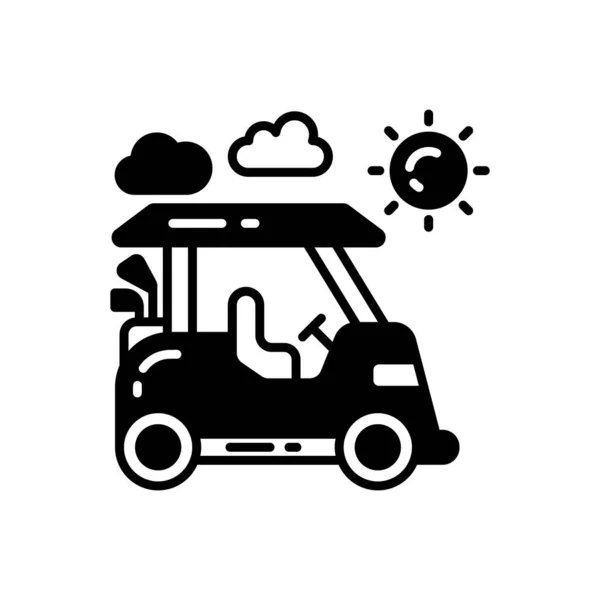 Solar Golf Cart Ikonen Vektor Logotyp — Stock vektor