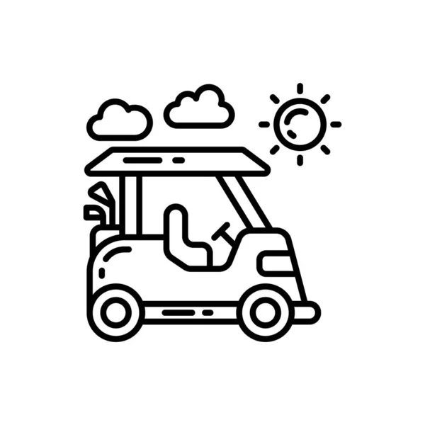 Solar Golf Cart Ikona Wektorze Identyfikator — Wektor stockowy