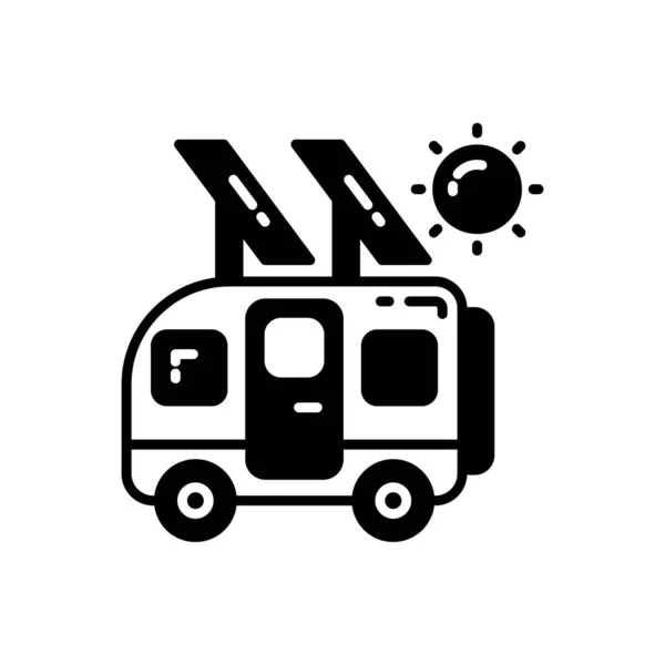Solar Camper Symbol Vektor Logotyp — Stockvektor
