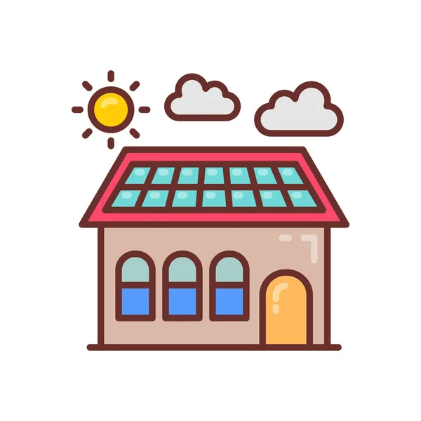 Solar Roof Icon Vector Logotype — Stock Vector