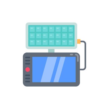 Vektör olarak güneş enerjili televizyon simgesi. Logotype