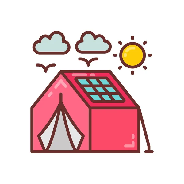 Icona Della Tenda Energia Solare Nel Vettore Logotipo — Vettoriale Stock